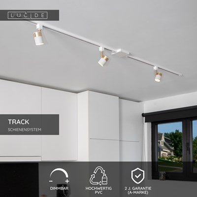 Lucide TRACK L-Verbinder - 1-Phasen Stromschiene / Schienensystem - Rechts - Weiß(Verlängerung)